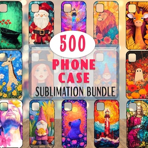 500 PNG Phone Case Sublimation Design, Templates for Custom Phone Cases, iPhone, Samsung, Nokia, One Size Fits All, Commercial Use Png