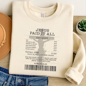 Jesus Paid It All Png, Christian Shirt Designs Png, Sublimation Worship Designs Direct to Film Christian Png, Jesus Loves me Png Wall art