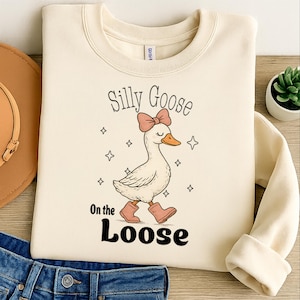 Silly Goose On The Loose Png Svg, Funny Goose Meme Shirt, Cute Coquette Goose, Adult humor, File for Cricut, Sublimation, Digital Download