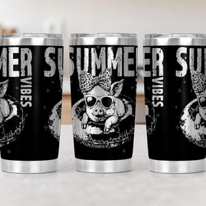 Summer Vibe SVG, Summer Pig Laser Funny Wrap Svg, 20oz Laser Engraved Tumbler Wrap Laser Engraving Svg 20 oz