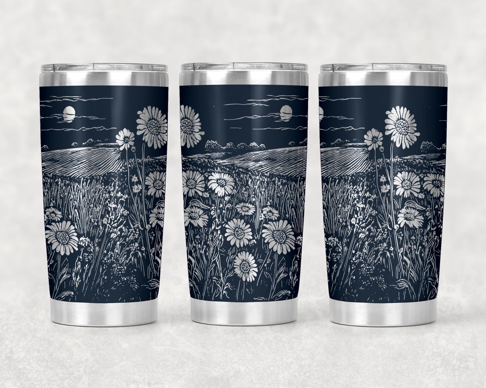 Wildflowers Tumbler Wrap Laser Svg 20oz Laser Engraved Tumbler Wrap ...