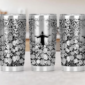 Wildflowers Jesus Wrap Laser Svg 20oz Laser Engraved Tumbler Wrap Floral Laser Engraving Svg Flowers 20 oz Tumbler Laser faith Svg Design