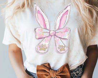 Glitter Easter Bunny Coquette Png, Easter Day Png, Happy Easter Png, Bunny Ears, Easter Coquette Png, Easter Brushstroke Png, Girls Easter