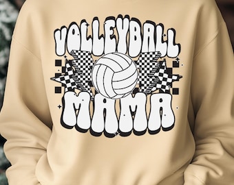 Retro Checkered Volleyball Mama PNG, Preppy Volleyball PNG, Retro Volleyball Shirt Design, Volleyball Season png, Volleyball Mom Shirt