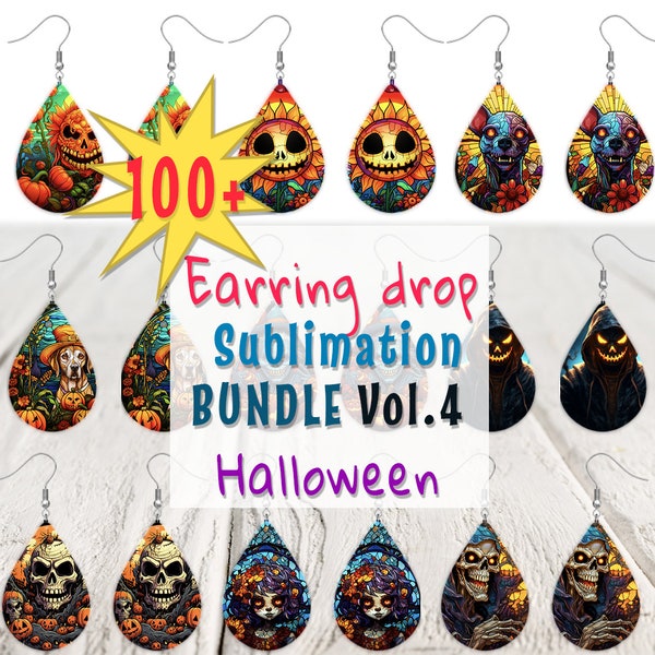 100+ Tear Drop Earring Sublimation Design Bundle vol 4 Halloween,horror Earring Bundle, Sublimation Earring Designs,Teardrop Earring Designs