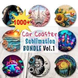 Car Coaster Sublimation PNG Design, Car Coaster Designs, Round Sublimation Design, Instant Download, Commercial Use Png