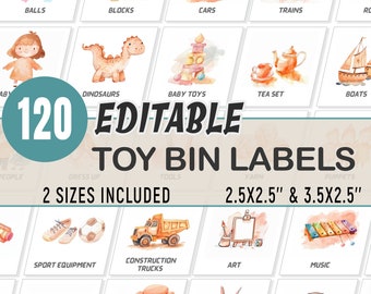 BOHO Toy Bin Storage Labels Playroom Organization Toy Trofast Kids Visual Pictures Montessori Homeschool Pre-k Classroom Box Organizer
