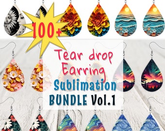 Tear Drop Earring Sublimation Design Bundle, Earring Bundle, Sublimation Earring Blanks Designs, Teardrop Earring Designs