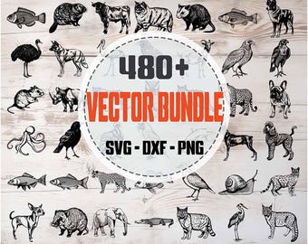 480+ Animal SVG Bundle, Tree Clipart for Cricut, Laser Cut, High Quality Silhouette Graphics, png SVG DXF Vector