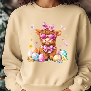 Vaca de las Tierras Altas PNG, Vaca de las Tierras Altas PNG de Pascua, Pascua Png, Linda Vaca de Pascua Png, Retro Pascua Png, Feliz Pascua Png, Descarga Digital