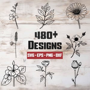 Paquete de archivos SVG de flores, vector de caballo, silueta de caballo, imágenes prediseñadas de caballo: descarga digital en formatos svg, png, eps, dxf y svg para Cricut.