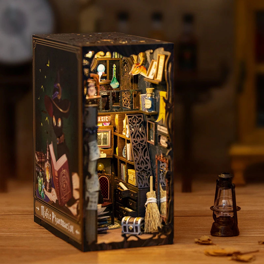 DIY Magic Book Nook With LED Touch Lights Miniature Etsy