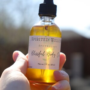 Handcrafted Blissful Body Oil, Sore Muscle Massage Oil, Lavender Infused Oil