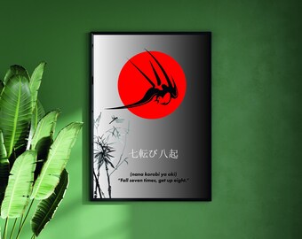 Japanese Bird Printable with Motivational Quote