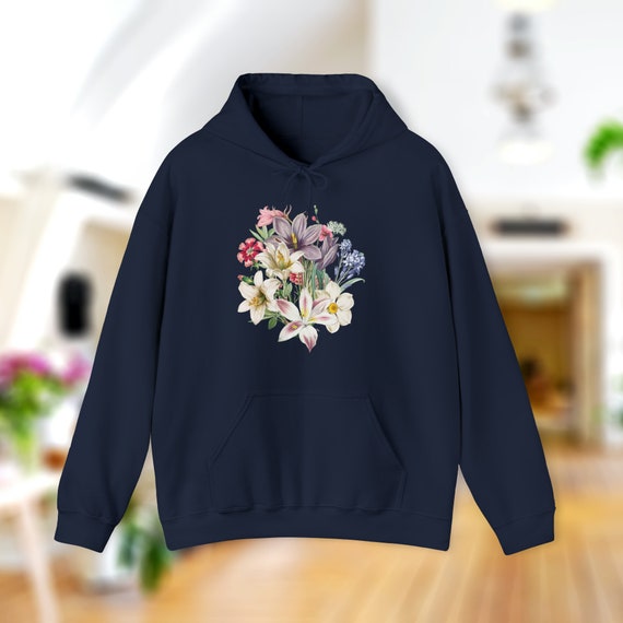 H-hoodie Heavy Blend-vintage Floral. Tshirt Vintage Flower - Etsy
