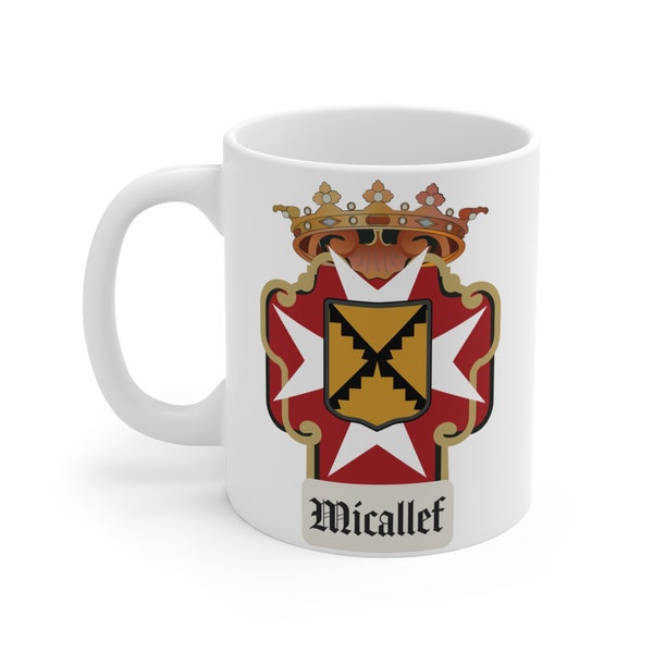 MICALLEF Maltese Family Crest Ceramic Mug, 11oz