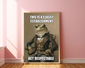 Żaba Vintage Art Żaba Portret Wydruk Wysokiej Klasy Miejsce Akt Szanowany Renesans Żaba Miłośnik Prezent Retro Vintage Żaba Plakat Zabawna Żaba Sztuka