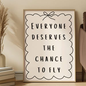 Everyone Deserves The Chance To Fly Print Witchcraft Poster Defying Gravity Wicked Print Coquette Room Decor Type Print Preppy Apartment Art