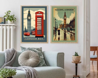 Set of 2 Bundle So Long London Boy Poster Ttpd Poster So Long London Poster Retro Apartment Preppy College Tortured Poets Poetry Department