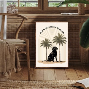 The Black Dog Poster Old Habits Die Screaming Ttpd The Black Dog Ttpd Printable Art Girly Vintage Art Aesthetic College Apartment Wall Decor
