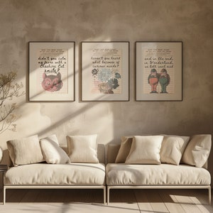 Curious Minds Quote Poster Vintage Library Card Wonderland Book Lover Wall Art image 3