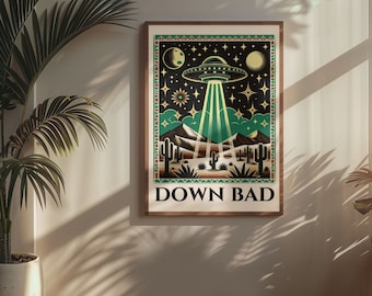 Down Bad Poster Ttpd Down Bad Print Ttpd Wall Art The Tortured Poets Department Ttpd Printable Cosmic Love Celestial Art Beam Me Up Poster