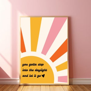 Daylight Poster Cute Apartment Decor Hot Girl Prints Indie Room Decor Retro Apartment Daylight Decor Sunrise Wall Art Trendy DigitalArtPrint