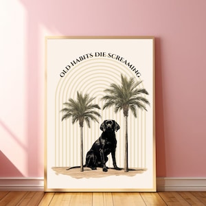 The Black Dog Poster Old Habits Die Screaming Ttpd The Black Dog Ttpd Printable Art Girly Vintage Art Aesthetic College Apartment Wall Decor