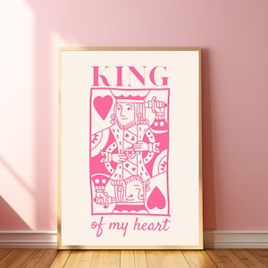 Rey de mi corazón cartel reputación cartel rey de corazones imprimir rosa naipe arte coqueta cartel preppy girly rosa preppy rosa cartel