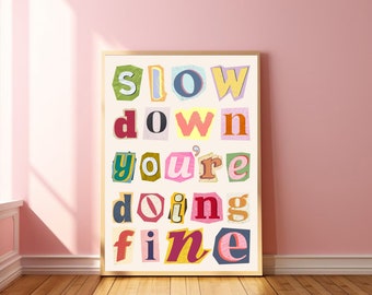 Vertragen je doet fijne tijdschrift brieven kunst knipsel brief poster vertragen muur kunst Wenen poster 60s 70s poster Y2k appartement decor