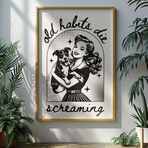 The Black Dog Ttpd Poster Old Habits Die Screaming ttpd The Black Dog Poster The Tortured Poets Department Black Dog Bar Black Dog Wall Art