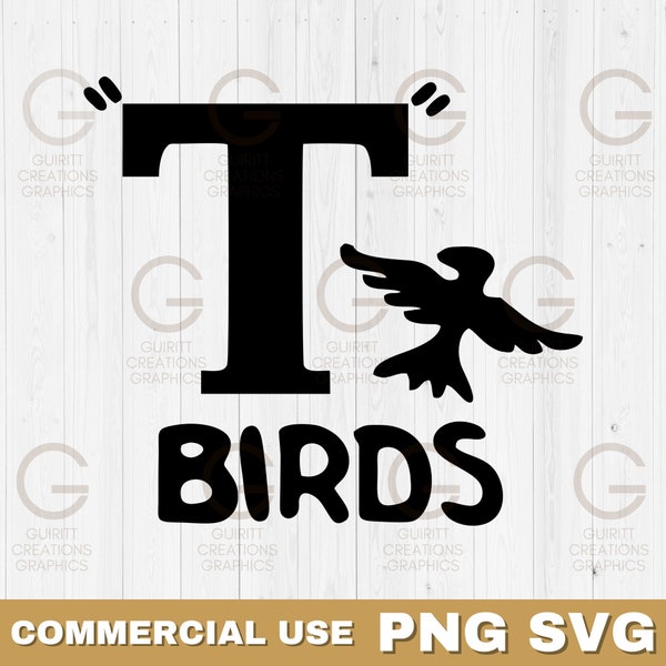 T birds svg grease svg vintage svg halloween lazy costume svg instant download halloween party movie sublimation file black birds png file