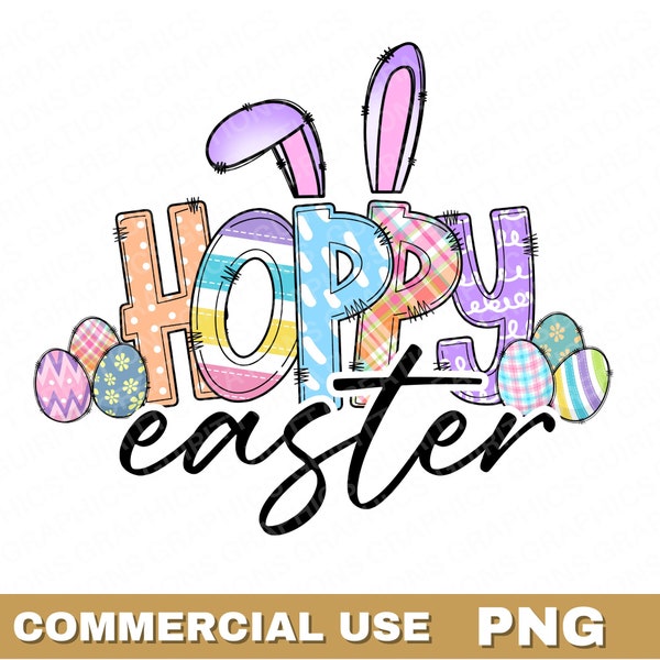 Hoppy Easter PNG easter sublimation file trendy easter sublimation file kid easter png easter pod files easter gifts easter vibes egg hunt