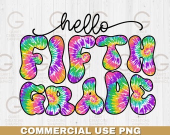 cześć piąta klasa tie dye sublimacja png, 5 klasa pierwszy dzień szkoły, kolorowy pierwszy dzień szkoły, retro powrót do szkoły sublimacja