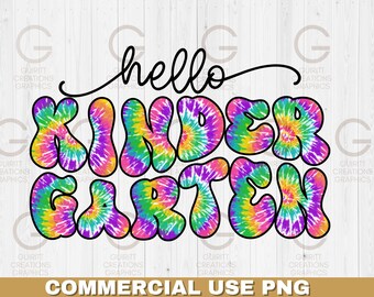 cześć przedszkole tie dye sublimacja png, dzieci wracają do szkoły png, kolorowy pierwszy dzień szkoły png, retro powrót do szkoły sublimacja PNG