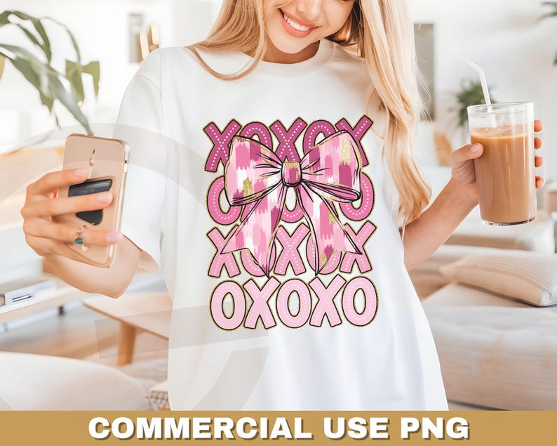 Xoxo Valentines Day Sublimation Png, Cute Brushstrokes Valentines Day ...