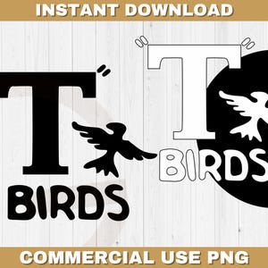 T birds svg grease svg vintage svg halloween lazy costume svg instant download halloween party movie sublimation file black birds png file