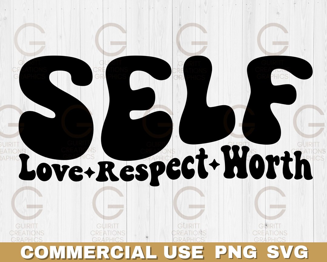 Self Love Svg & Png Groovy Motivational Message Svg Retro Trendy Mental ...