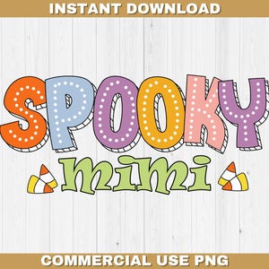Groovy halloween spooky mimi sublimation png trick or treat png halloween diy shirt file scary grandma halloween design vintage nana png