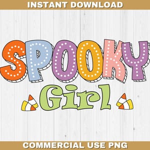 Groovy halloween spooky girl  sublimation png trick or treat png halloween diy shirt file scary girls halloween design vintage fall girls