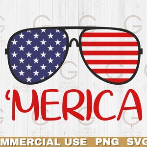 Patriotic sunglasses svg and png, commercial use merica files, 4th of july png, america sunglasses instant download files, USA sunglasses