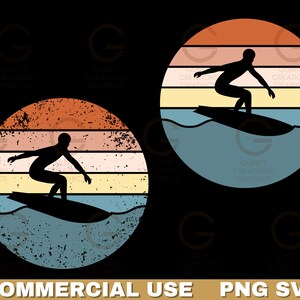 Vintage surfer Sunset png and svg Summer beach sunset Retro sunset clip art bundle Retro trendy colors sunrise retro surfer sunrise bundle