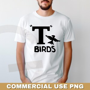 T birds svg grease svg vintage svg halloween lazy costume svg instant download halloween party movie sublimation file black birds png file image 8