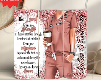 Arbeit und Lieferung Krankenschwester dünnen Becher Wrap Krankenschwester Wertschätzung Geschenk digitaler Download, Krankenschwester Kaffeebecher Nicu Nurse Tumbler rosa png