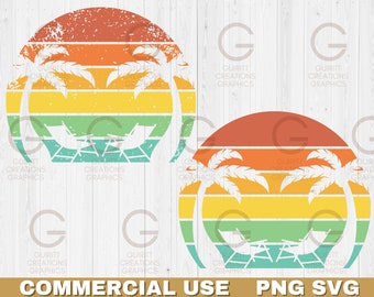 Vintage beach Sunset png and svg palms on the beach sunset Retro sunset clip art bundle Retro sunrise Vintage palm tree sunset background