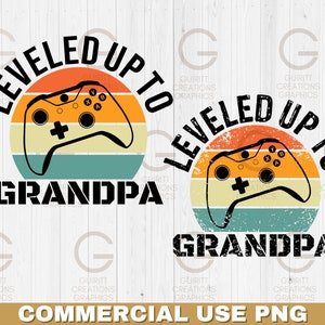 Subido de nivel al abuelo png normal y angustiado, anuncio de nuevo bebé, nuevo abuelo jugador que será png, divertido juego retro papa atardecer, sin fecha