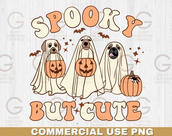 Spooky but cute ghost png file, halloween dog sublimation, retro halloween ghost dog shirt, halloween dog lovers sublimation file, pumpkin