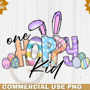 Eine hoppy Kid Sublimationsdatei, Ostern Kinder Clipart, süße Osterjungs PNG, Hasenohren digitale Datei PNG, diy Ostern Sublimationshemden