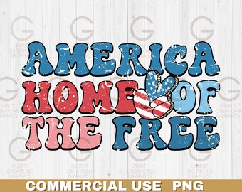 Amerika home of the free png 4th of july Sublimationsdatei USA Beleuchtung png Retro amerikanische Flagge png patriotisch png Memorial Day Peace Zeichen png