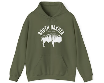 South Dakota Buffalo Hoodie, Bison Lover Gift, Nature Wildlife Sweatshirt, National Park Apparel, Cozy Winter Jumper
